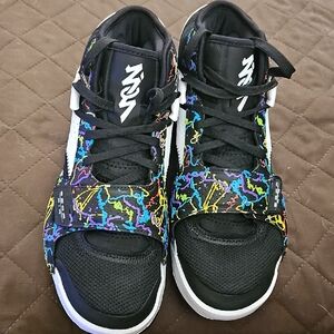 Black and White Sneakers with Bold Pattern